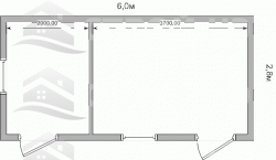 Металлическая бытовка VIP-010 2,3х6,0х2,8 - 0