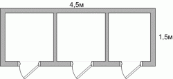 Хозблок для дачи-003 3 в 1 "ТРИО" размер 1,5х4,5 - 2