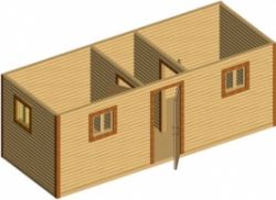 Деревянная строительная бытовка БДЭоМ-007 размер 2,3х6,8 распашонка с доп окном - 0