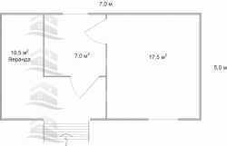 Садовый домик "ЕВРО -3"  5,0х7,0 - 0