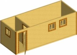 Деревянная строительная бытовка БДЭоМ-006 размер 2,3х6,0 без тамбура с доп. окном - 0