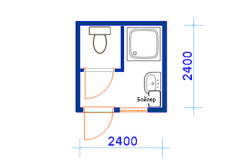 Санитарный блок-контейнер БКс-005 2,5 х 2,5 (Душ/Туалет) - 0