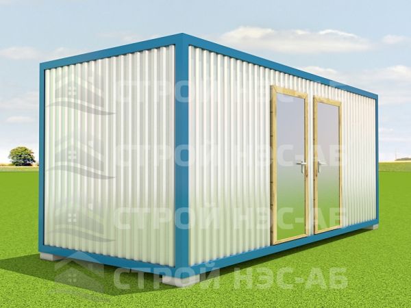 Блок-контейнер БКп-061  размер 2,5х12,0 (2 вх, 3 окна) Мдф/Пвх